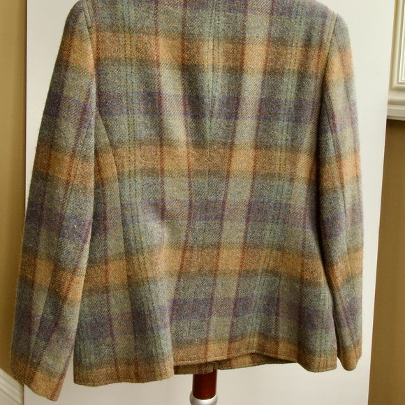 Ralph Lauren Green Label Check Zipper Blazer Jacket Petite 2P--Excellent Conditi - Picture 4 of 11
